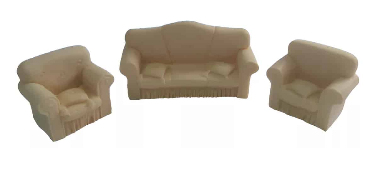sofa.miniatura.maquete Kit Artesanal Jogo De Sofás Para Vinheta Em Resina 1/35 #640 - Imagem 1