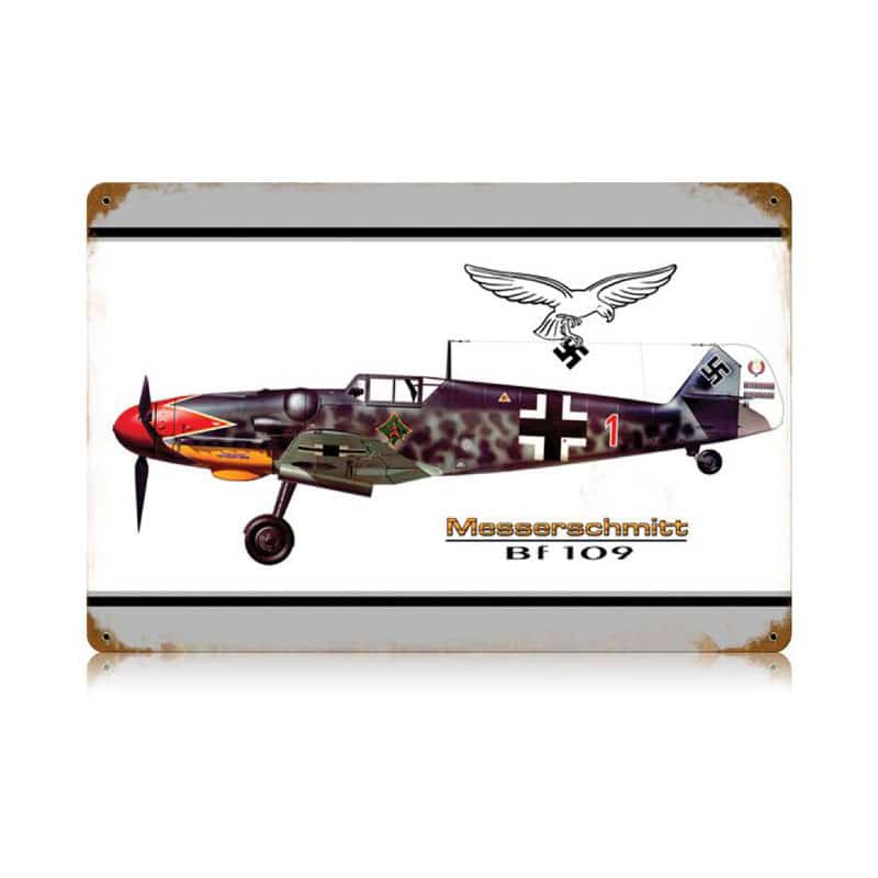 PT-V350 Placa "BF-109 Messerschmitt" Vintage Metal Sign Pasttime Signs #PT-V350 - Imagem 1