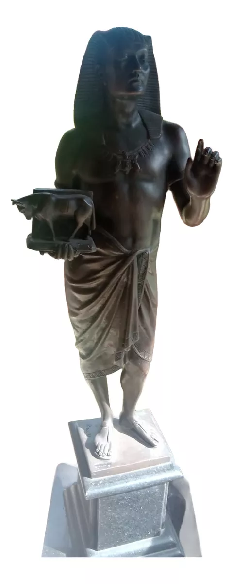 egito9 Par Estatuas Egito Antigo Sumo Sacerdote Pastóforo E Escriba Hierograma (Usado) - Imagem 1