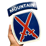 Brasão USA 10th Mountain Division II War 16 x 11 cm MDF