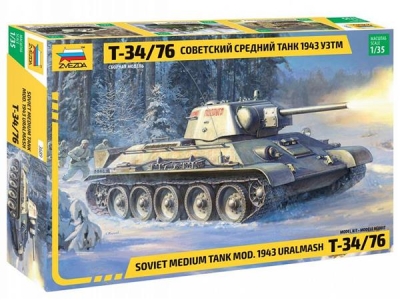 Kit Zvezda Soviet Medium Tank T-34/76 1943 UZTM 1/35 #ZVE 3689