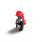 Elmo Troia Grego Aquiles Preto Aço com Pluma Vermelha (Usado)
