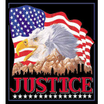 Placa USA "Justice" Aguia Ande Rooney aço #AR-JUST