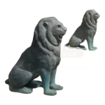 Estatua Par De Leões De Bronze Guardiões (Usado)