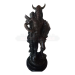 Estatua Guerreiro Vikings Bronze Com Base (Usado)