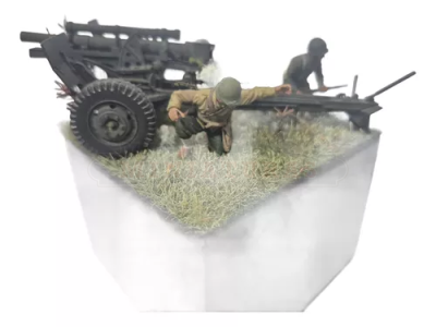 Mini Cenário Segunda Guerra U.S. Army M2A1 105mm Howitzer - Artesanal France, 1944 #001 - Imagem 3