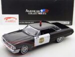 Ford Galaxie 500 1964 Police Car Sunstar 1:18 Preto 1447 - Imagem 4