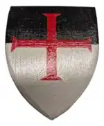 Mini Escudo Artesanal – Medieval Templário 7 x 6 cm - Imagem 3